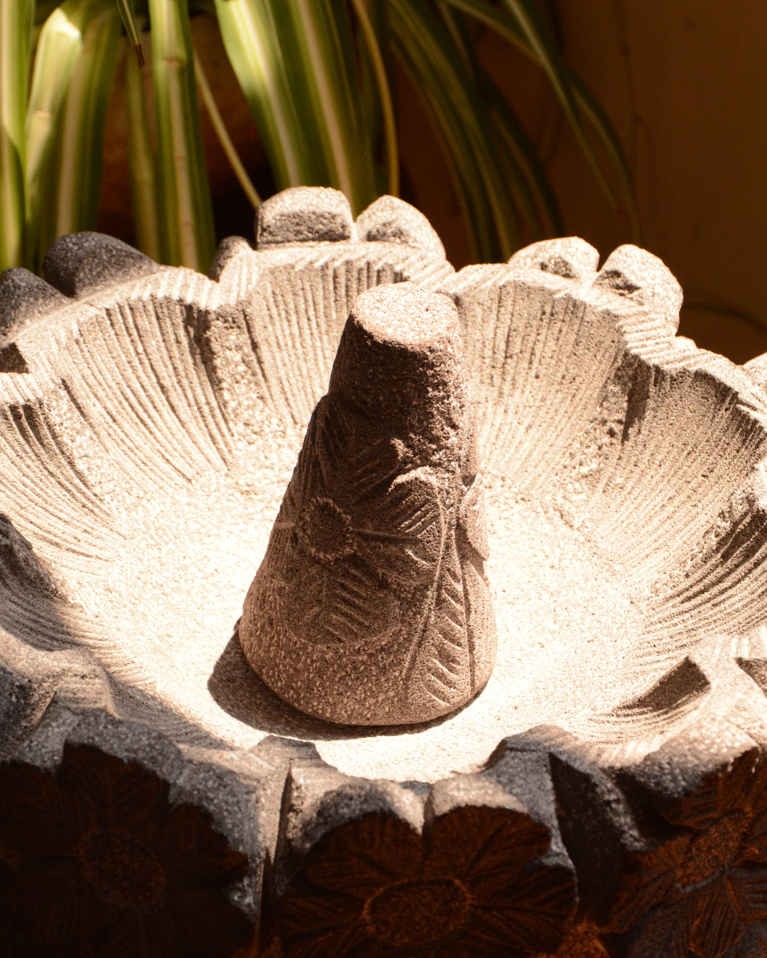 Molcajete de flores.