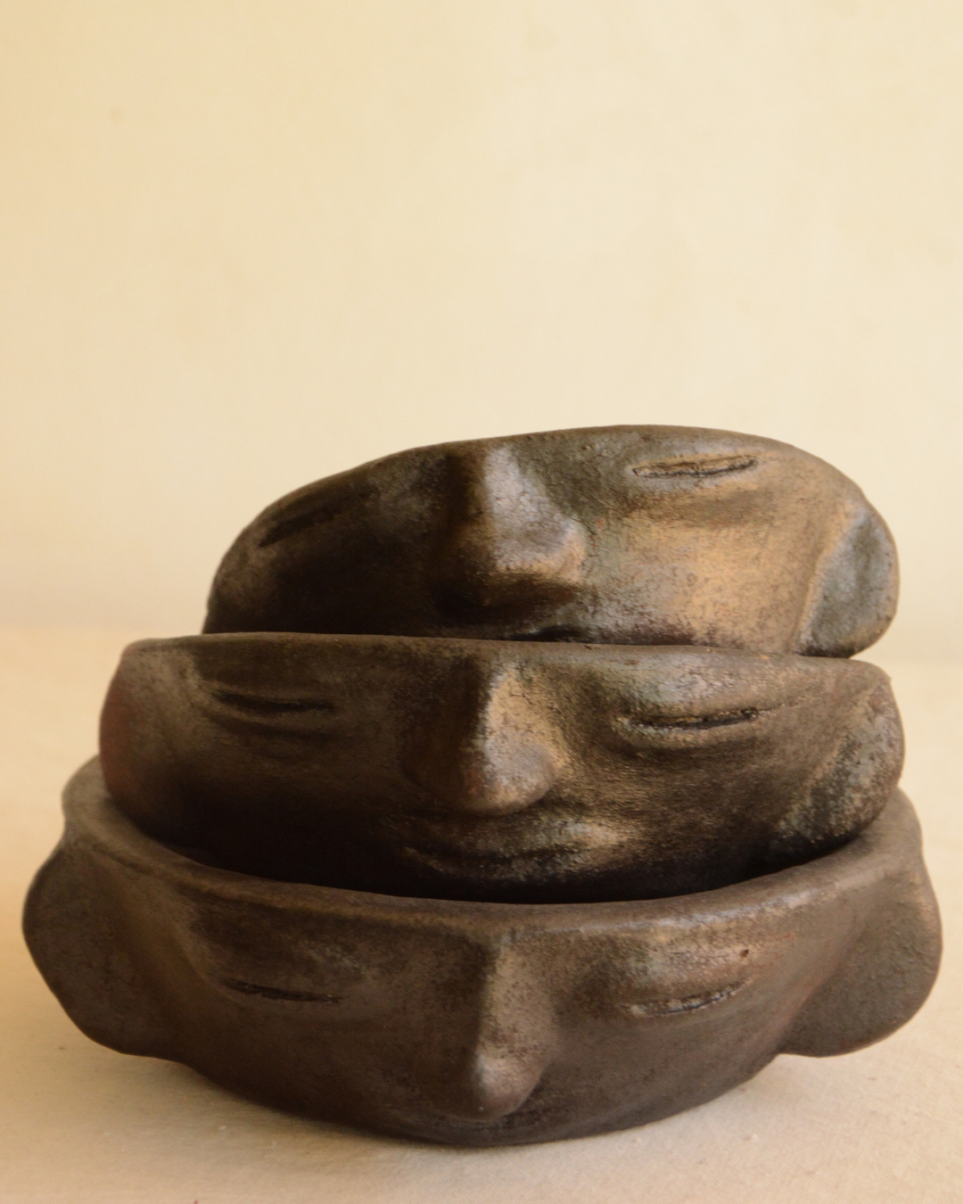 Set de 3 platos con cara