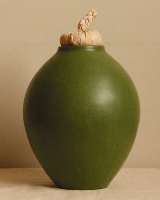 Olive green vase